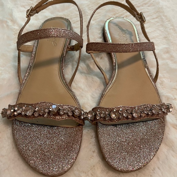 Jewel Badgley Mischka Ormond Flat Dress Sandal size 9.5M, Rose Gold - Picture 2 of 8